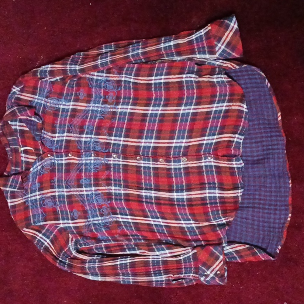 Free people embroidered flannel
